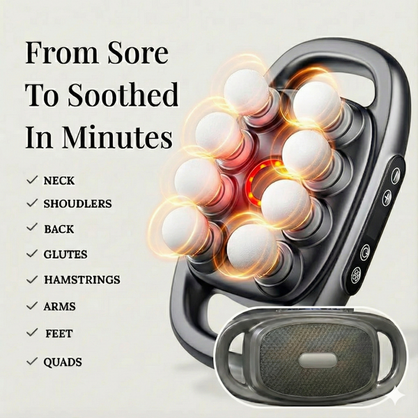 Core Collective - 8 Head Deep Tissue Massage Gun with Red Light Therapy