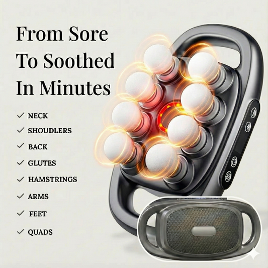 Core Collective - 8 Head Deep Tissue Massage Gun with Red Light Therapy